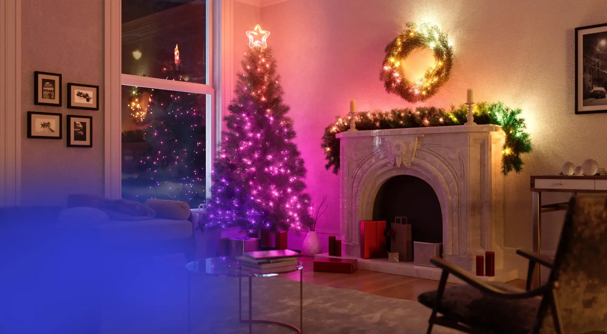 oświetlenie domu na święta